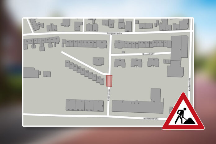 Roonstraße in Bocholt wegen Bauarbeiten voll gesperrt